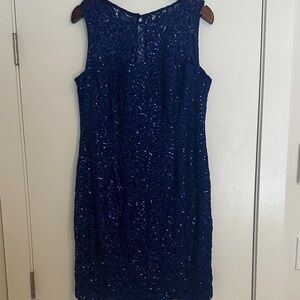 Elegant Blue Lace Dress